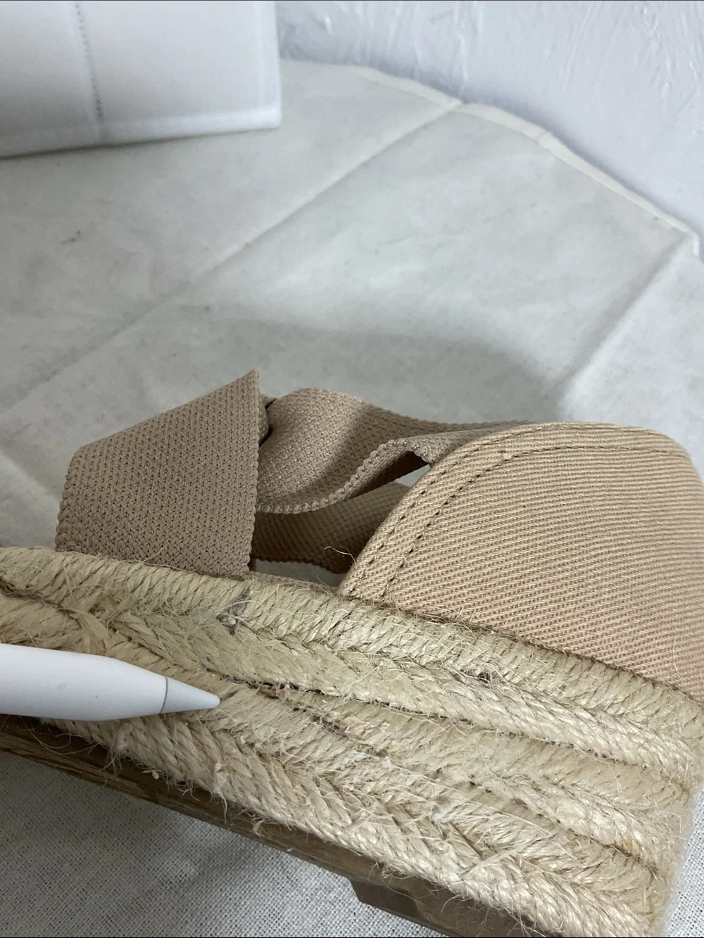 LifeStride Kascade Taupe Espadrille Wedge Sandals Size 7.5M